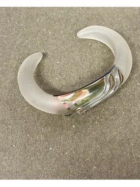 Ann Miller Elegant Women’s Glass Cuff Bracelet With Surface Finish 3”